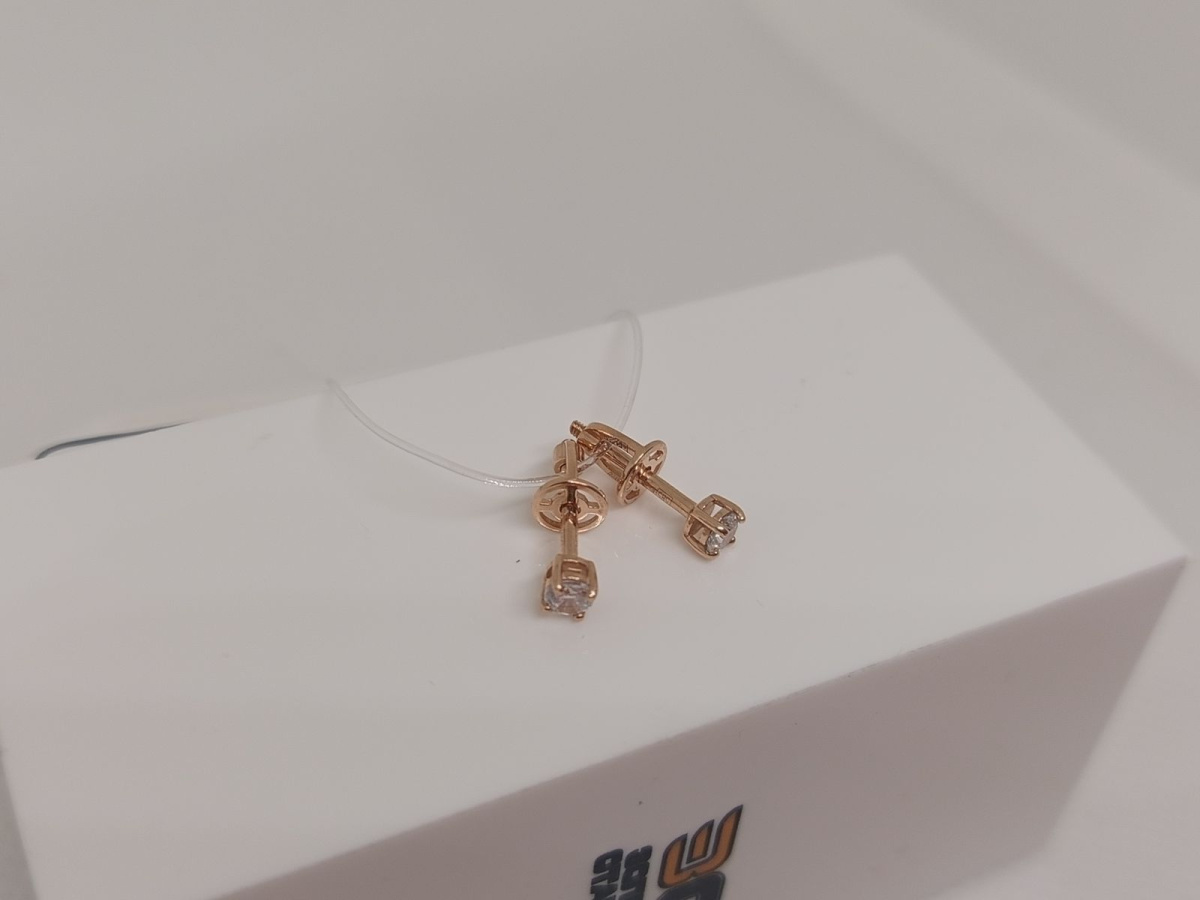 СЕРЬГИ ПУСЕТЫ с камнем (Au 585)