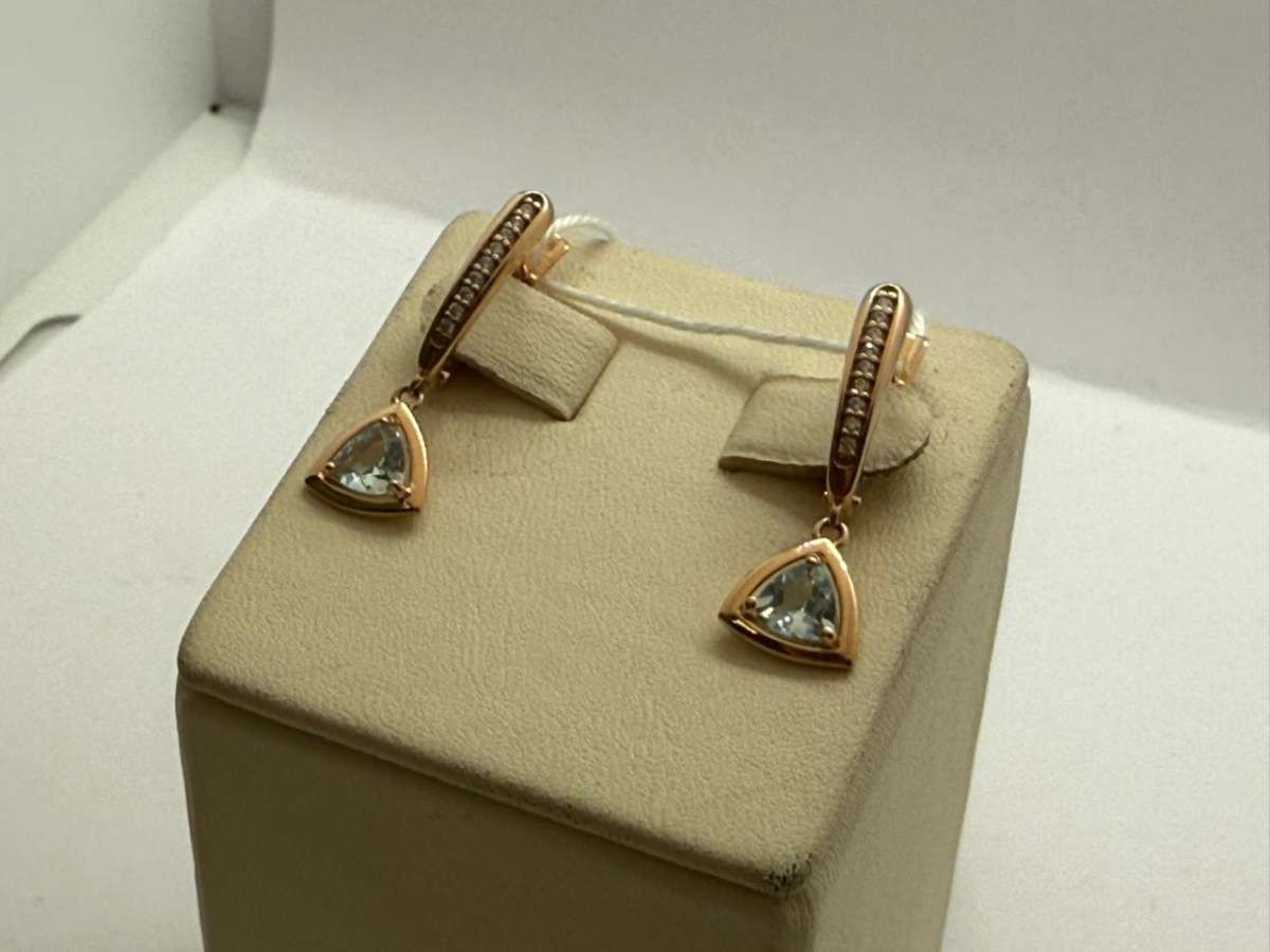 СКМИ585 СЕРЬГИ С КАМНЯМИ (Au 585)