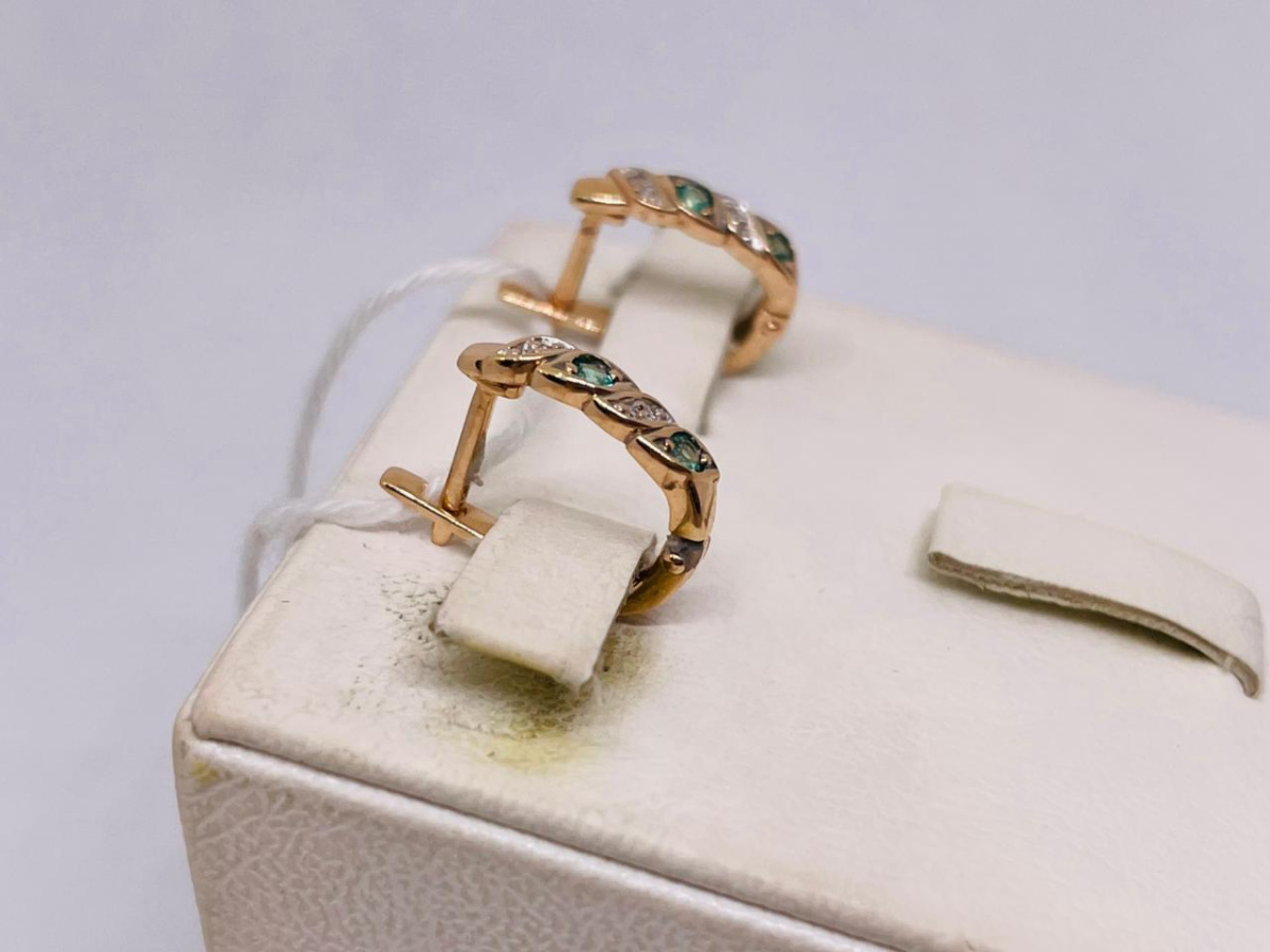 СКМИ585 СЕРЬГИ С КАМНЯМИ (Au 585)