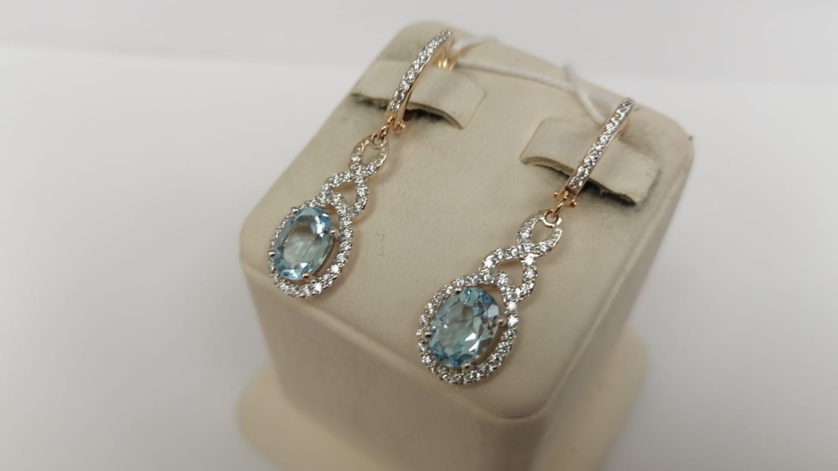 СЕРЬГИ С КАМНЯМИ (Au 585)