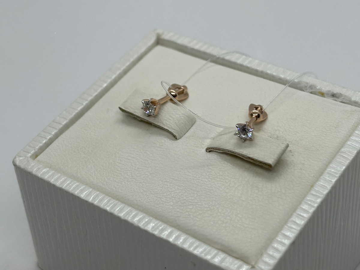 СЕРЬГИ ПУСЕТЫ с камнем (Au 585)