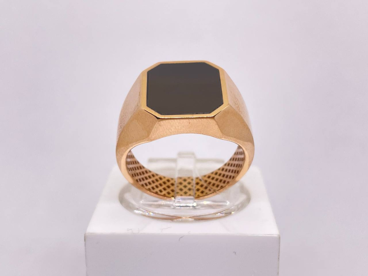 040001 КОЛЬЦО ПЕЧАТКА оникс (Au 585)