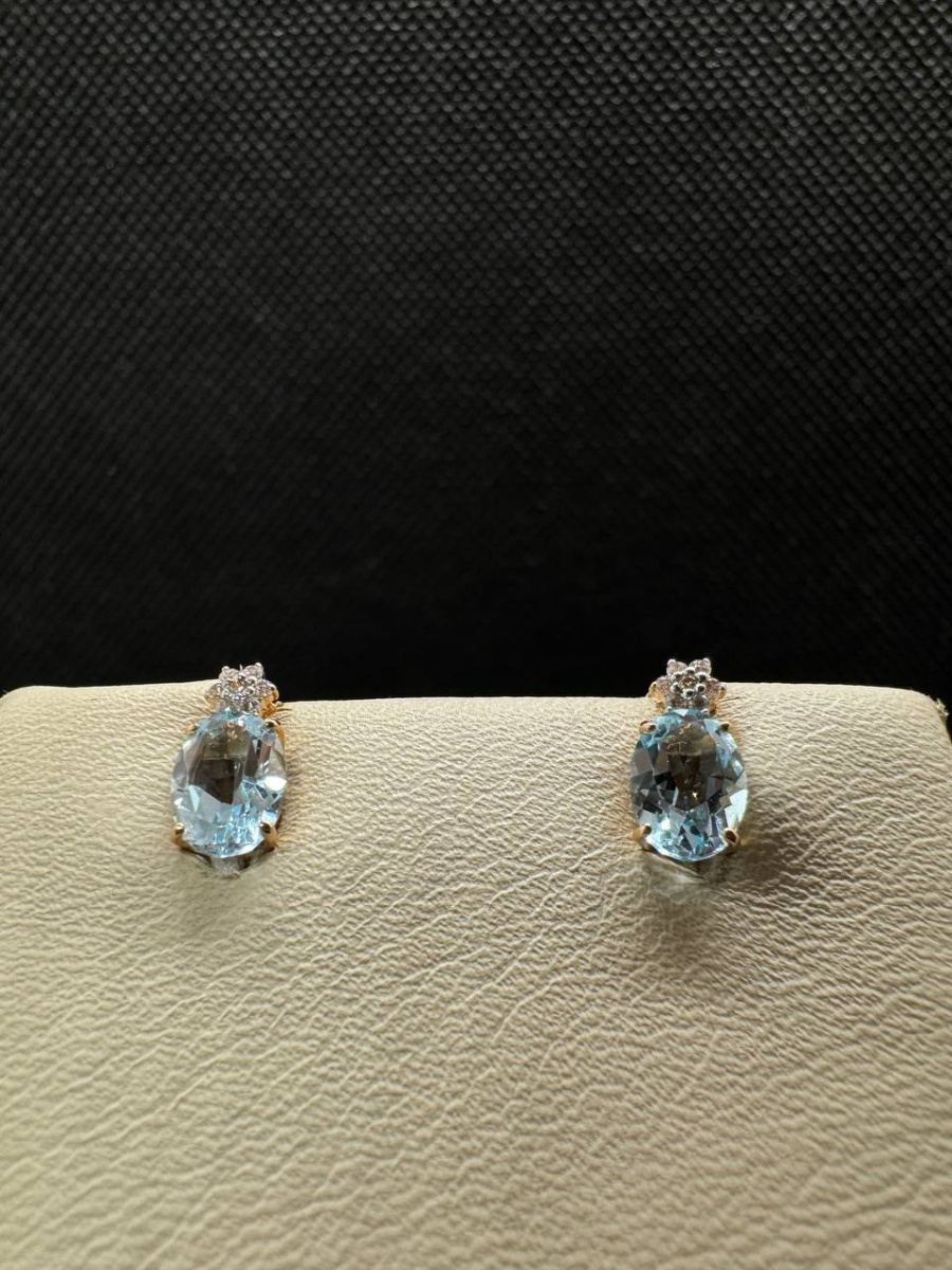 СКМИ375 СЕРЬГИ С КАМНЯМИ (Au 375)