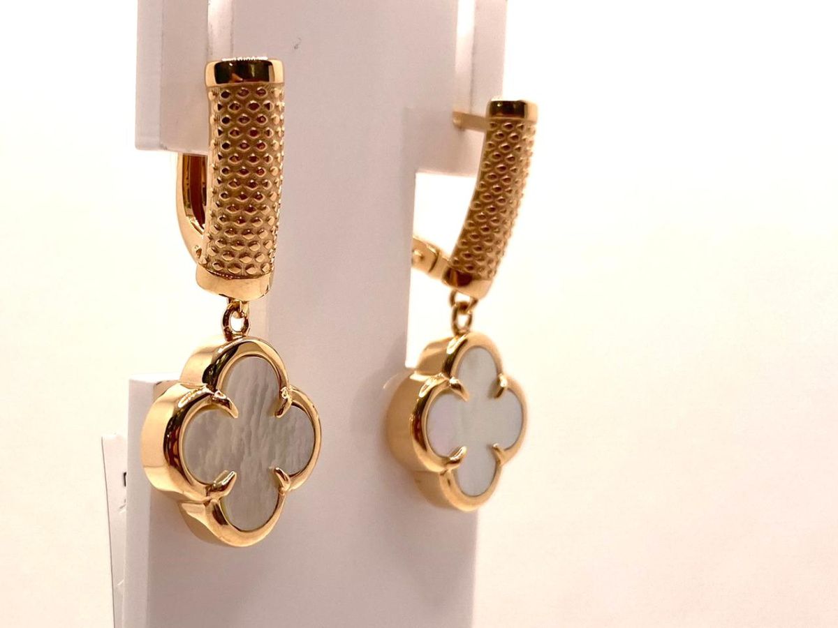 120228 п СЕРЬГИ ПЕРЛАМУТР (Au 585)