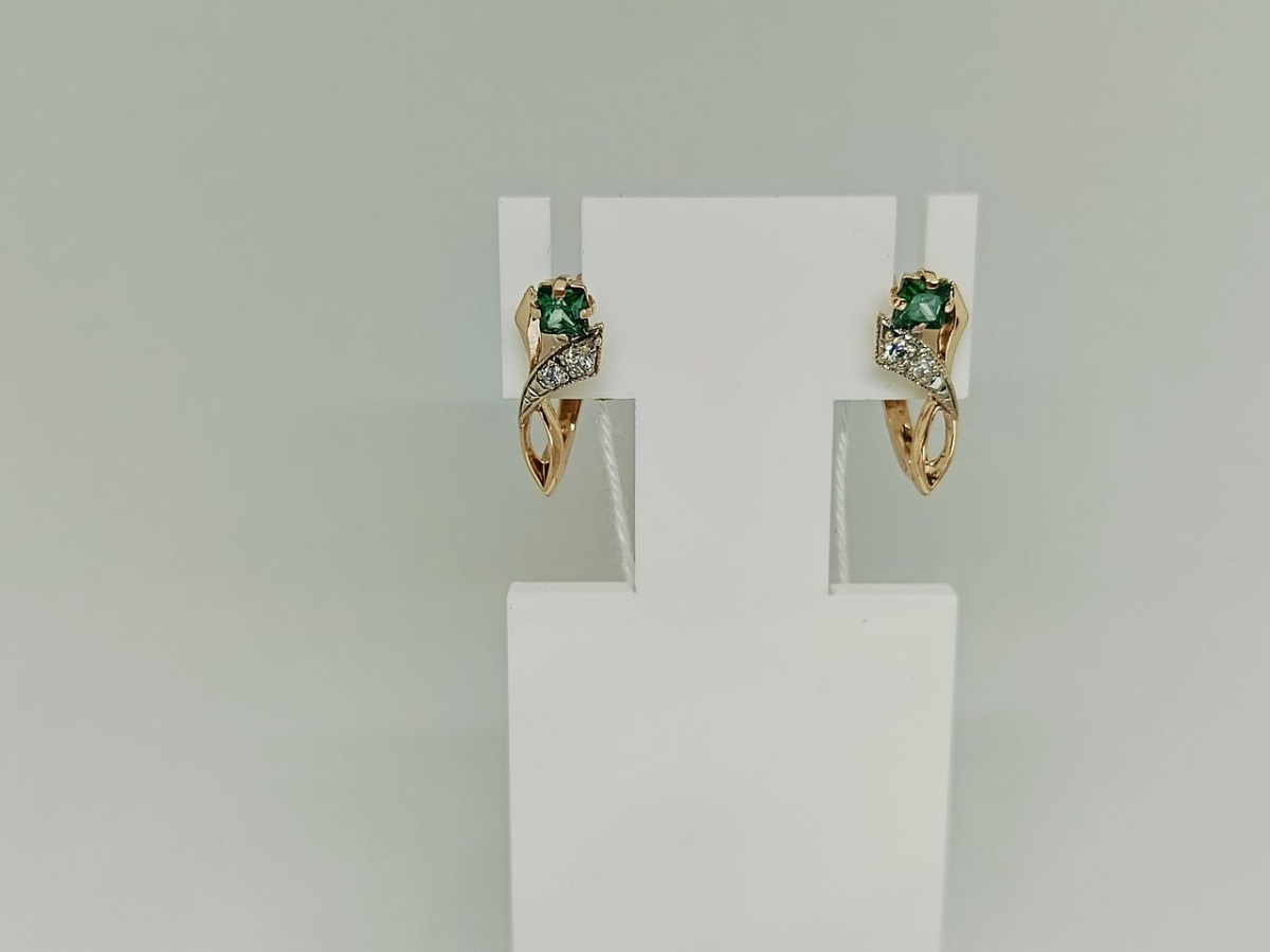 СКМИ585 СЕРЬГИ С КАМНЯМИ (Au 585)