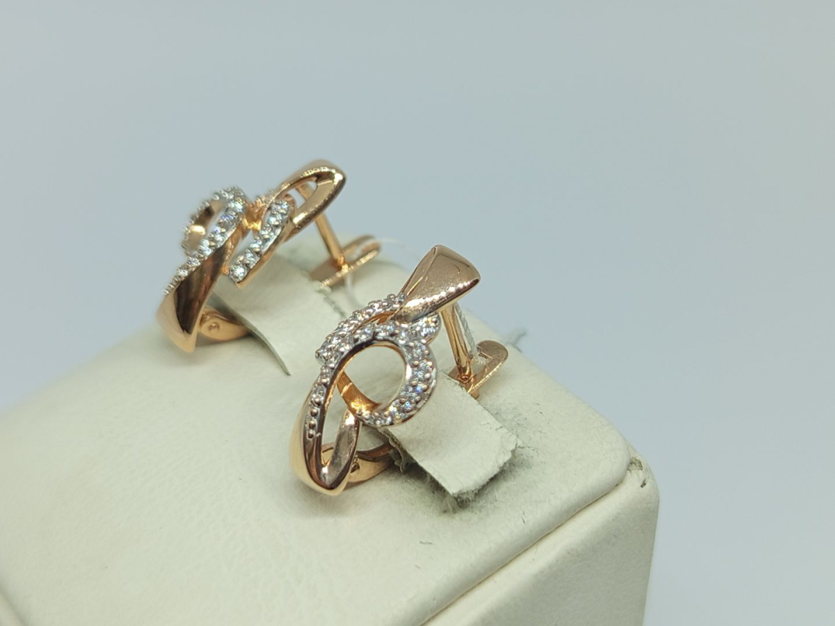 СКМИ585 СЕРЬГИ С КАМНЯМИ (Au 585)