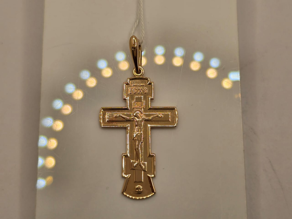 ПОДВЕСКА КРЕСТ БЕЗ КАМНЯ (Au 585)