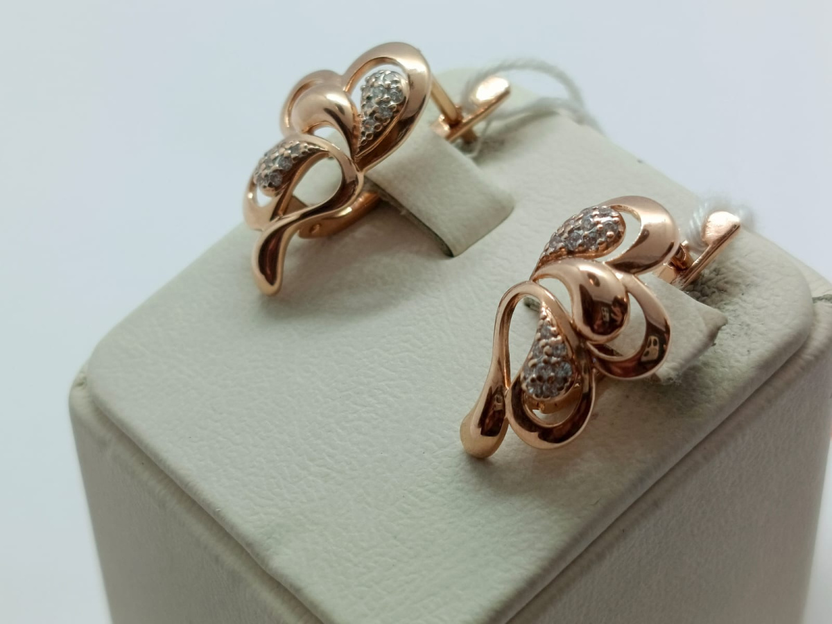 СКМИ585 СЕРЬГИ С КАМНЯМИ (Au 585)