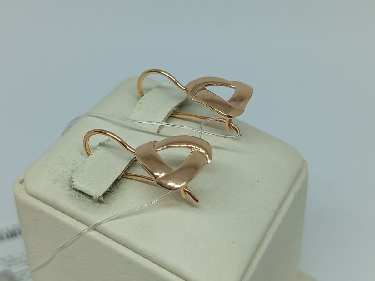 22074 СЕРЬГИ ПЕТЕЛЬКА без камня (Au 585)