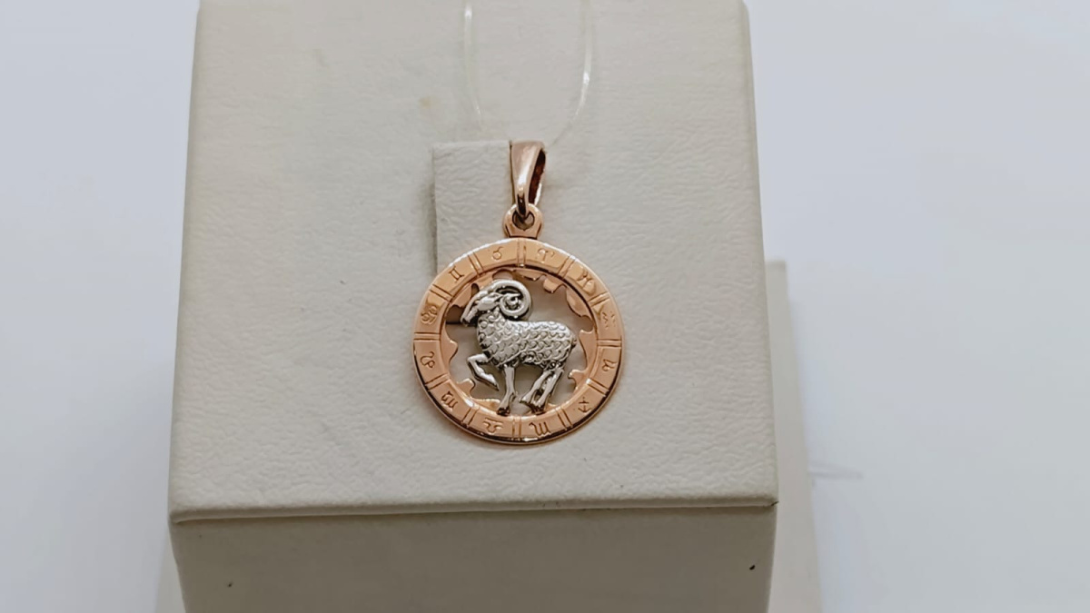 5225/овен ПОДВЕСКА ЗНАК ЗОДИАКА ОВЕН (Au 585)