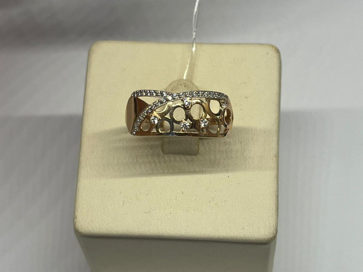 КОЛЬЦО С КАМНЯМИ (Au 585)