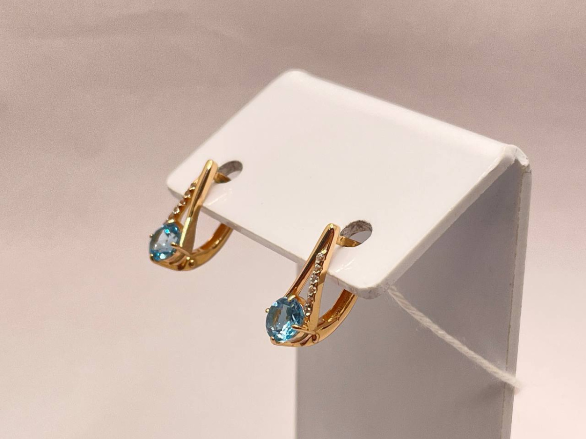 СКМИ585 СЕРЬГИ С КАМНЯМИ (Au 585)