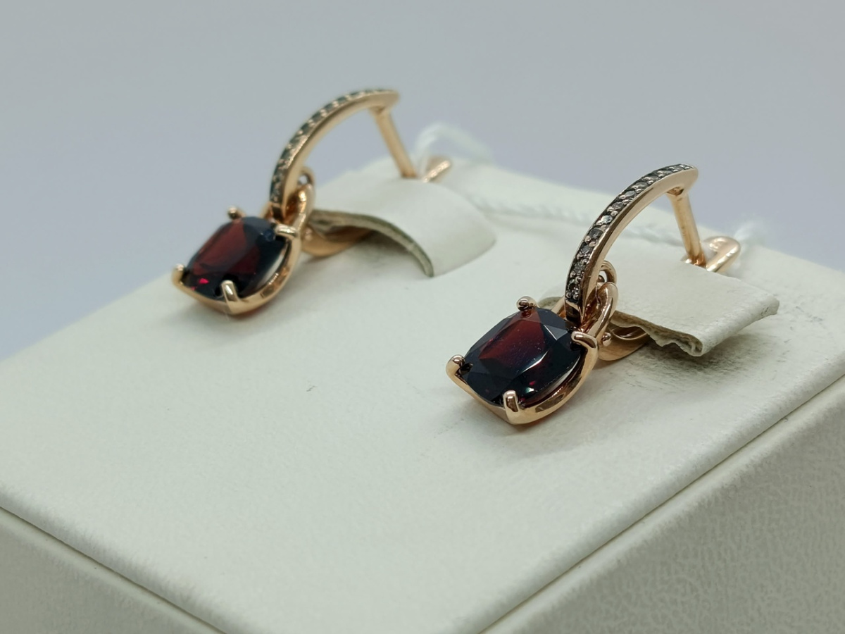 СКМИ585 СЕРЬГИ С КАМНЯМИ (Au 585)