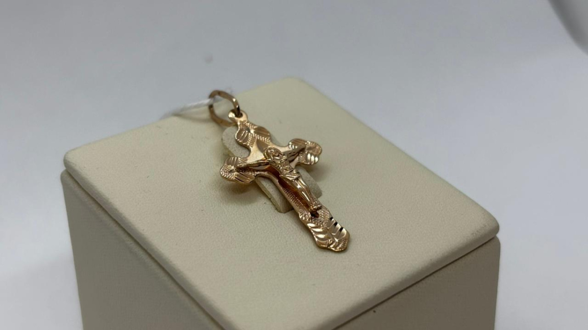 ПОДКБК585 ПОДВЕСКА КРЕСТ БЕЗ КАМНЯ (Au 585)