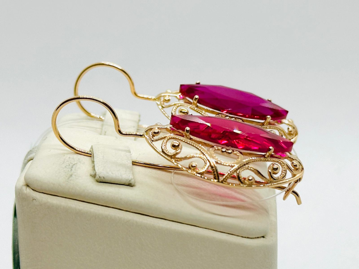 СЕРЬГИ С КАМНЕМ (Au 585)