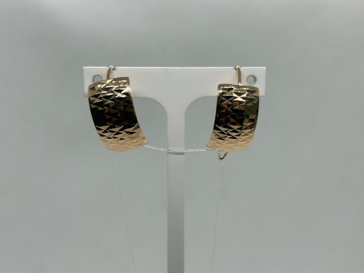 СЕРЬГИ ПЕТЕЛЬКА без камня (Au 585)