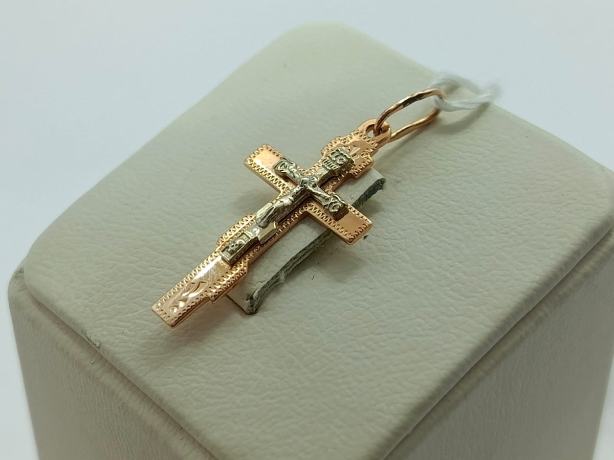 ПОДВЕСКА КРЕСТ БЕЗ КАМНЯ (Au 585)