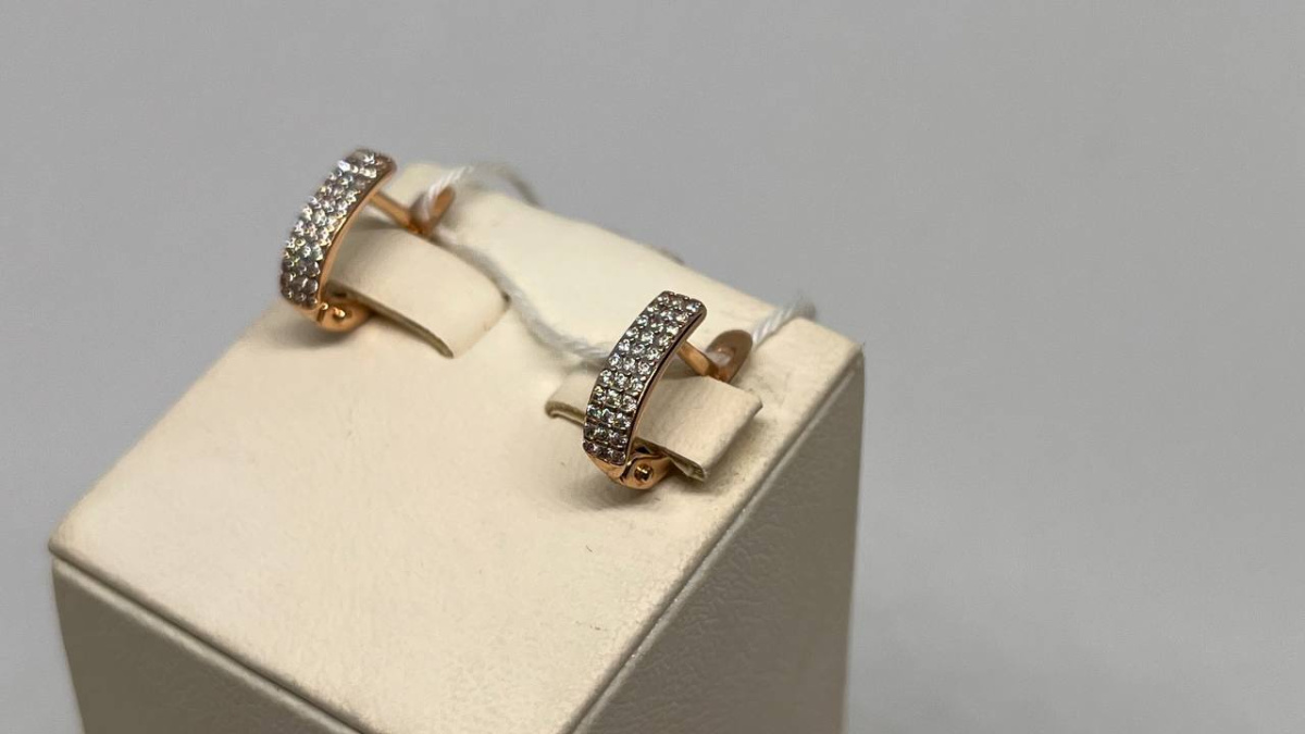 СКМИ585 СЕРЬГИ С КАМНЯМИ (Au 585)