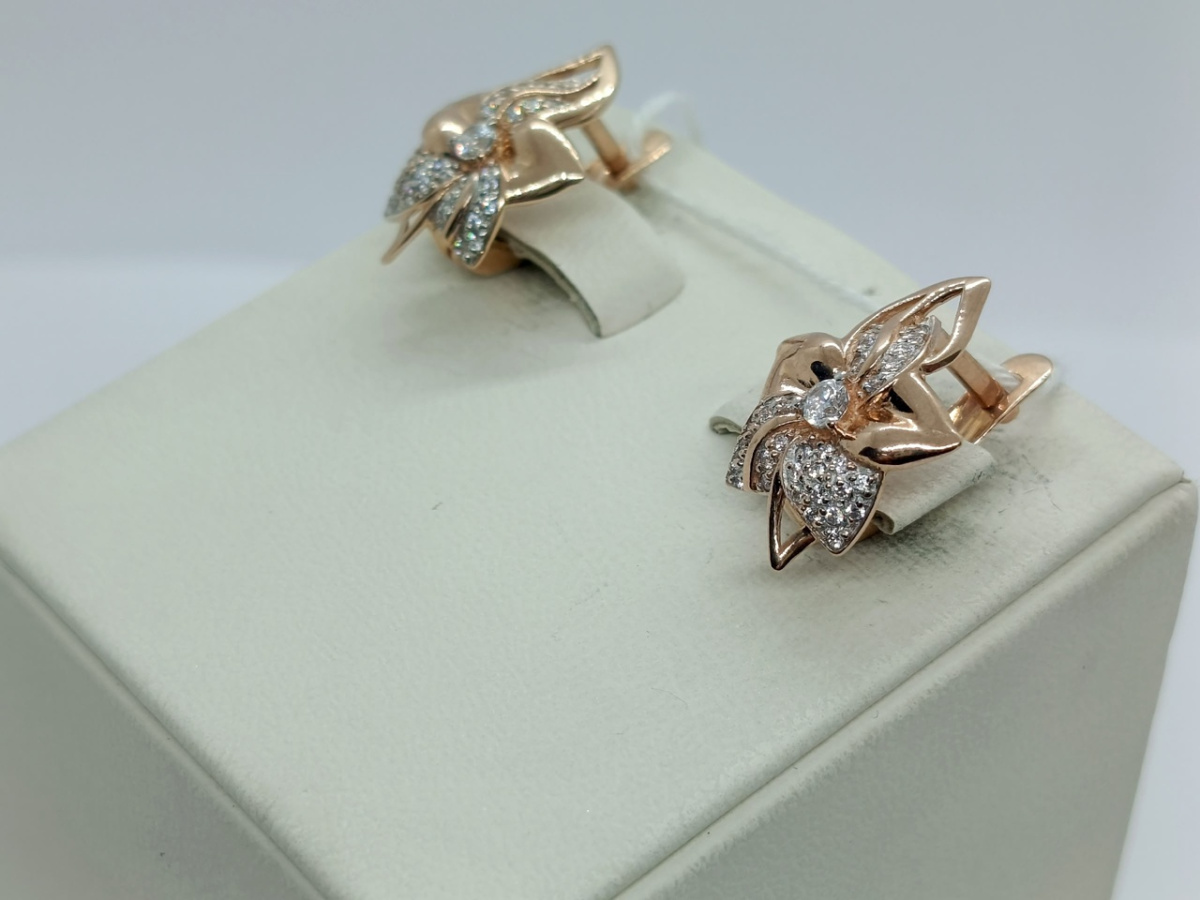 СКМИ585 СЕРЬГИ С КАМНЯМИ (Au 585)