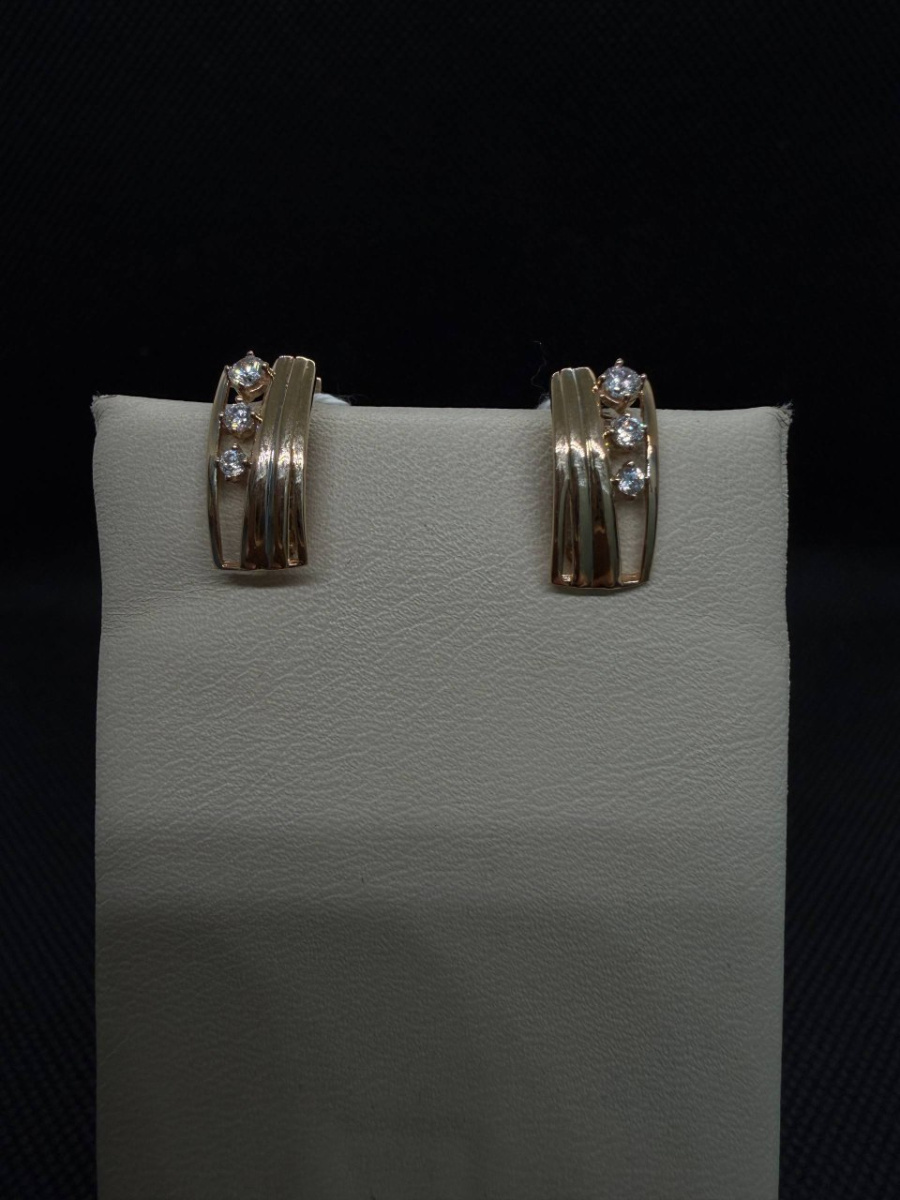 СКМИ585 СЕРЬГИ С КАМНЯМИ (Au 585)