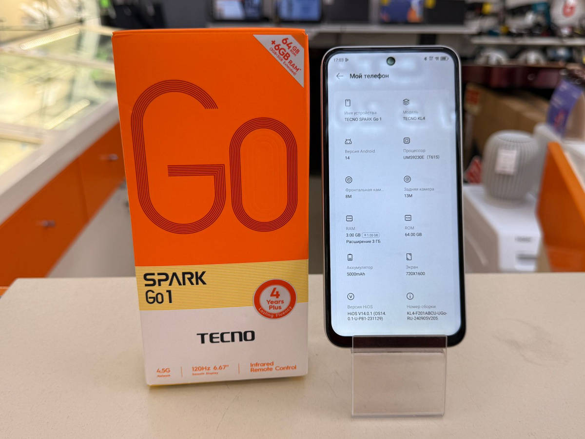 Смартфон Tecno Spark Go1 3/64
