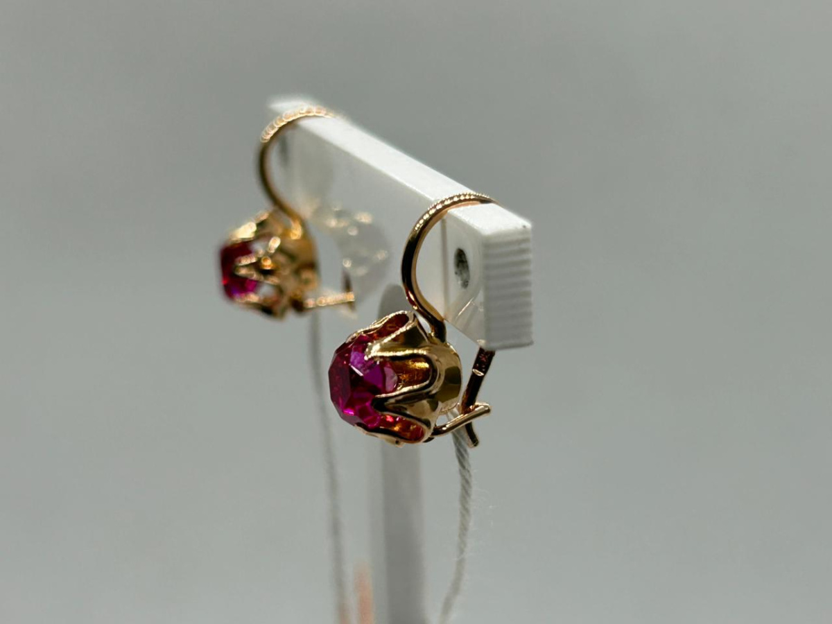 СКМ583 СЕРЬГИ С КАМНЕМ (Au 583) СКМ583 СЕРЬГИ С КАМНЕМ (Au 583)