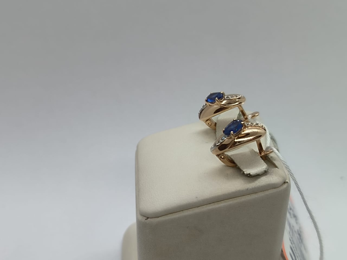 СКМИ585 СЕРЬГИ С КАМНЯМИ (Au 585)