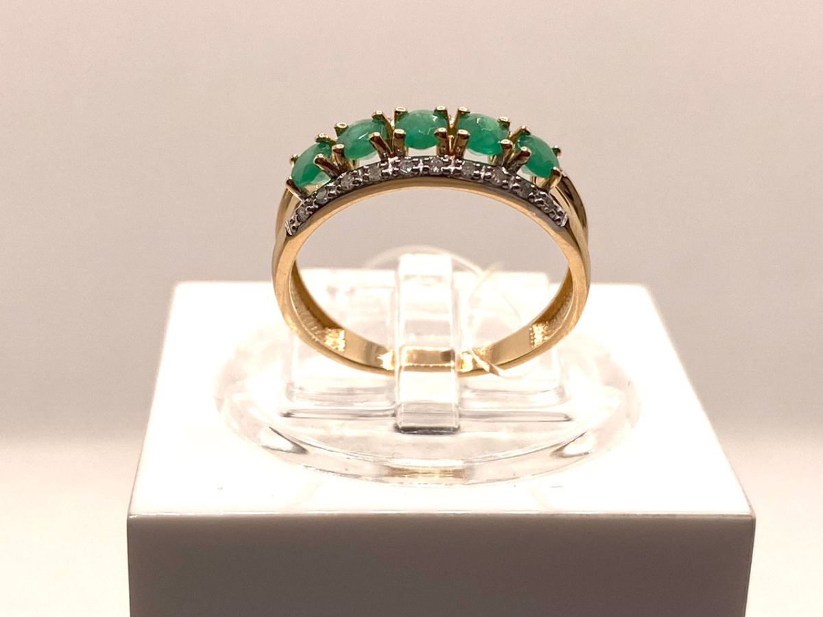 КОЛЬЦО Бриллиант, изумруд (Au 585)