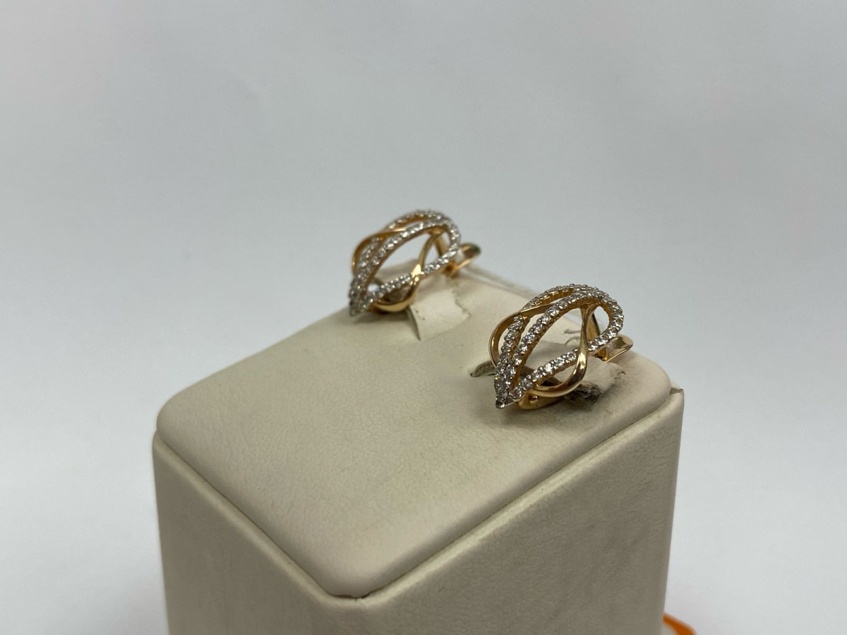 СКМИ585 СЕРЬГИ С КАМНЯМИ (Au 585)