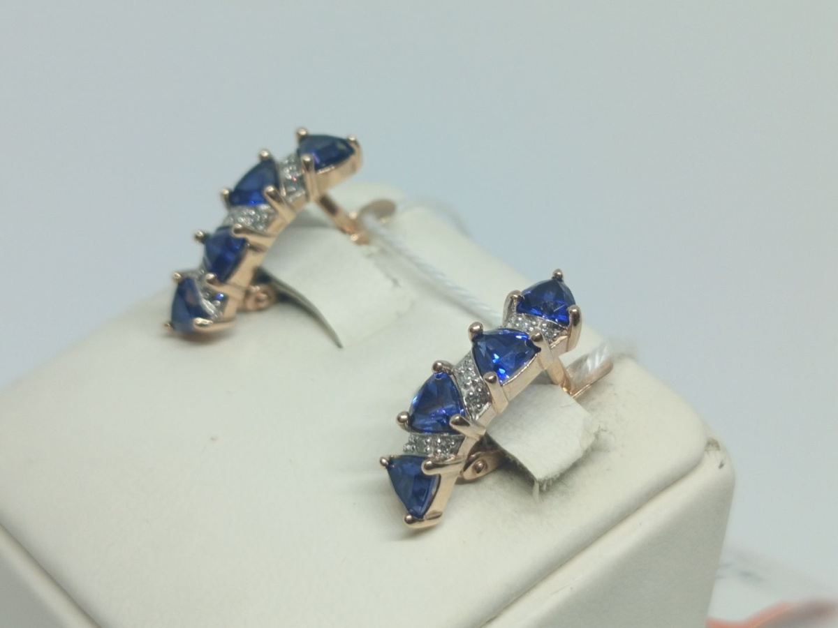 СКМИ585 СЕРЬГИ С КАМНЯМИ (Au 585)