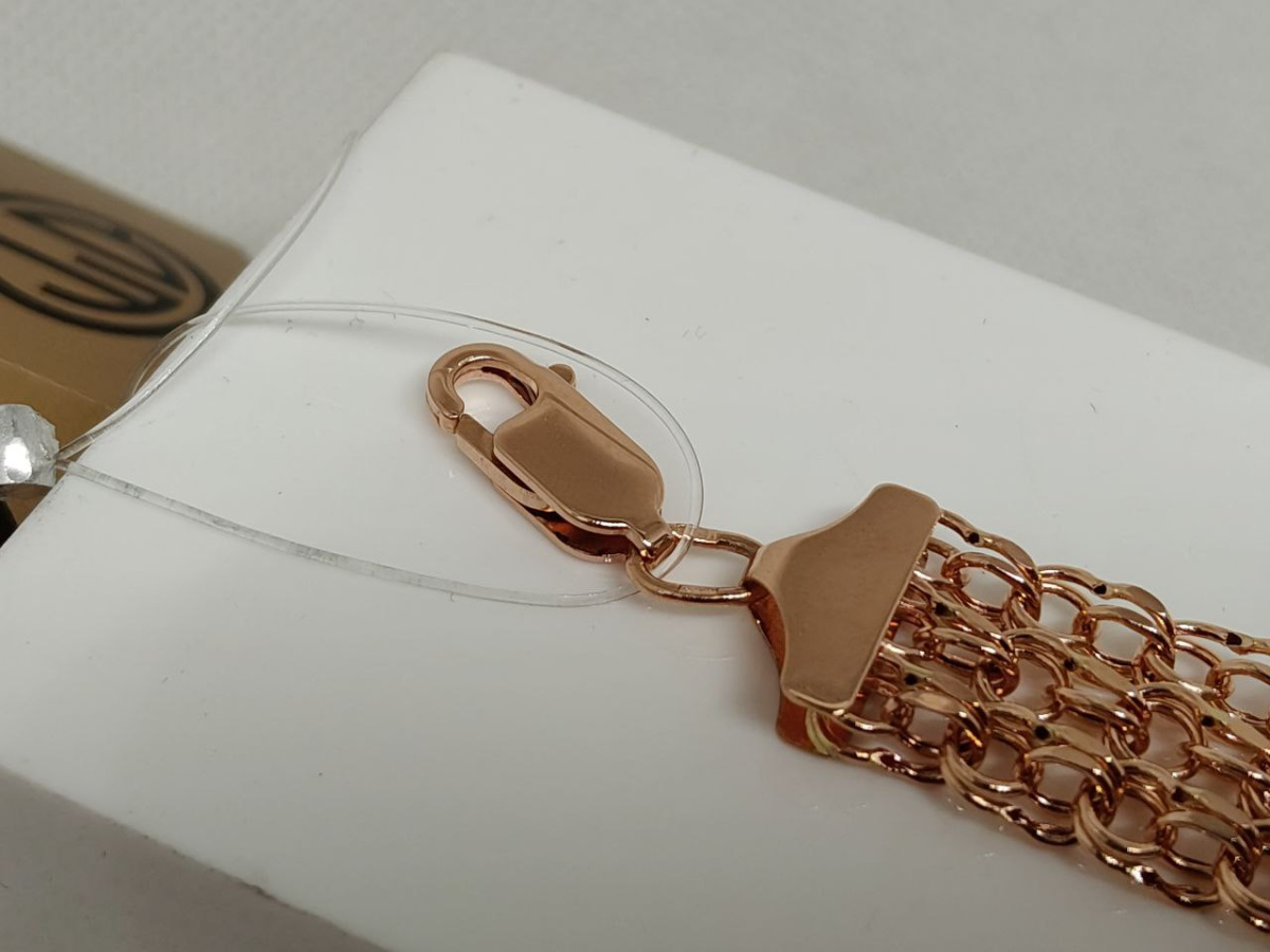 БРАСЛЕТ ПУСТОТЕЛЫЙ Бисмарк тройной (Au 585)