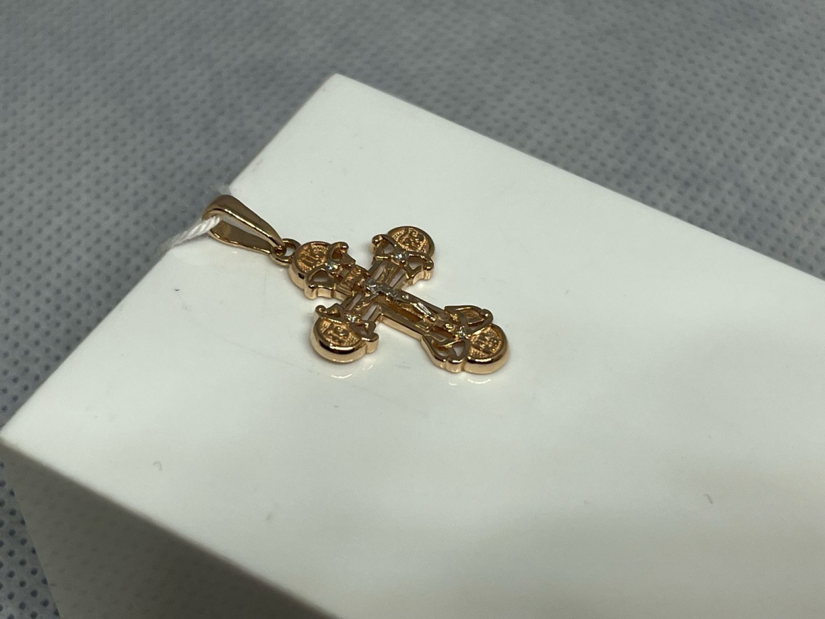 ПОДККИ585 ПОДВЕСКА КРЕСТ С КАМНЯМИ (Au 585) ПОДККИ585 ПОДВЕСКА КРЕСТ С КАМНЯМИ (Au 585)