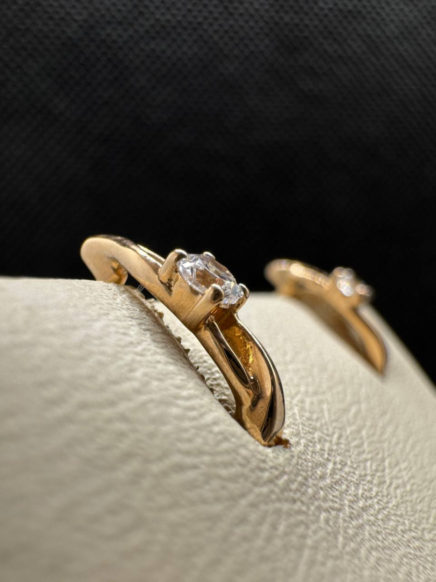 СКМ585 СЕРЬГИ С КАМНЕМ (Au 585)