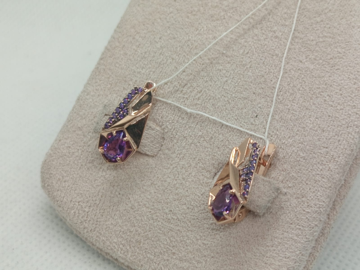 СКМИ585 СЕРЬГИ С КАМНЯМИ (Au 585)