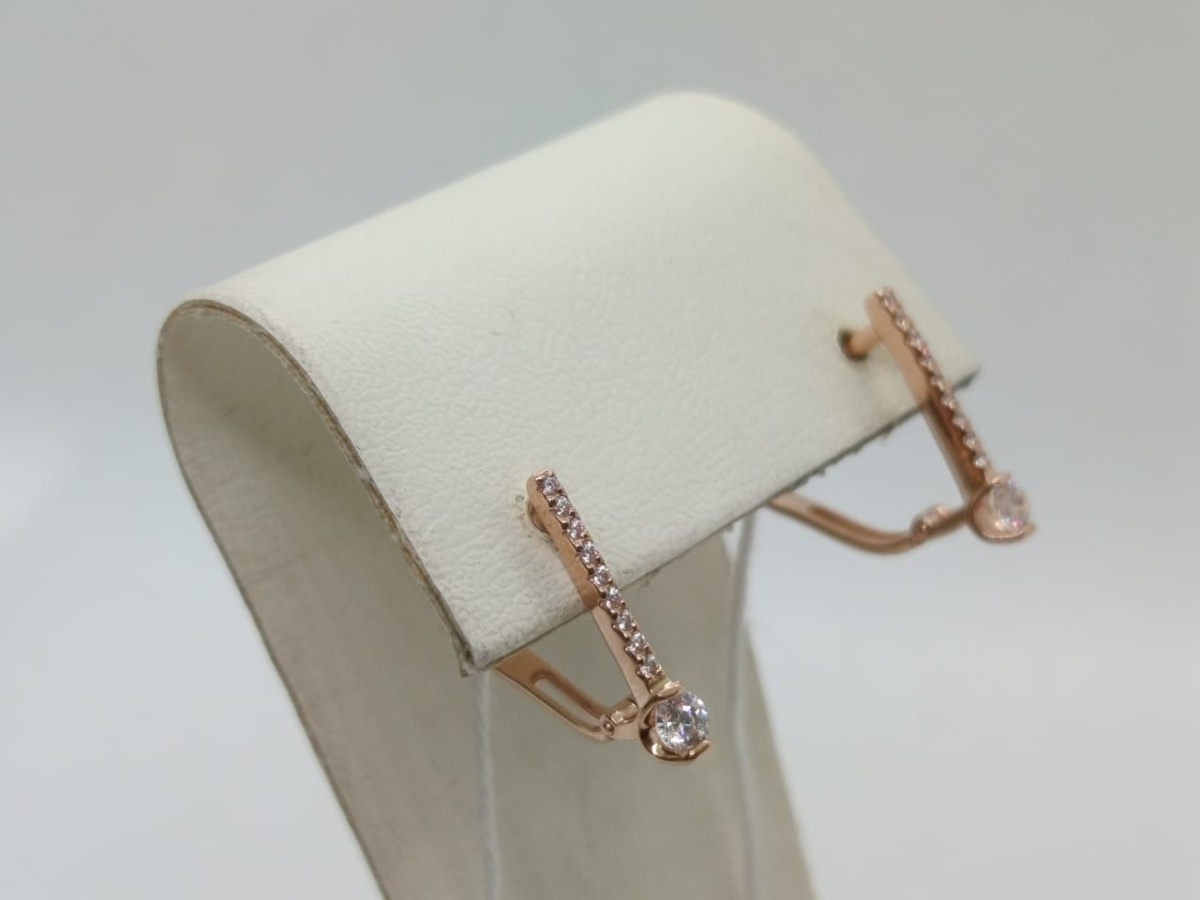 СКМИ585 СЕРЬГИ С КАМНЯМИ (Au 585)