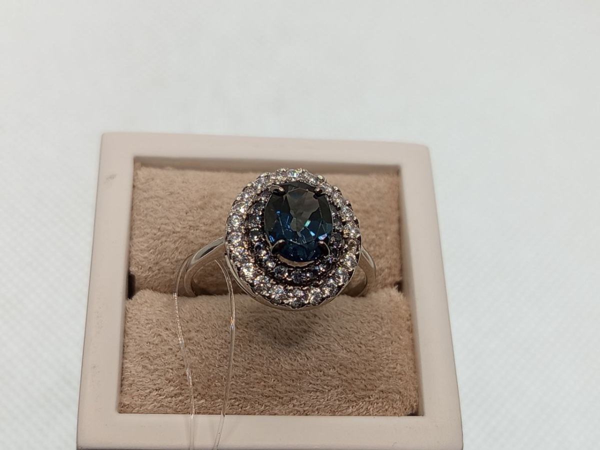 КОЛЬЦО ЛОНДОН-ТОПАЗ с камнями (Au 585)