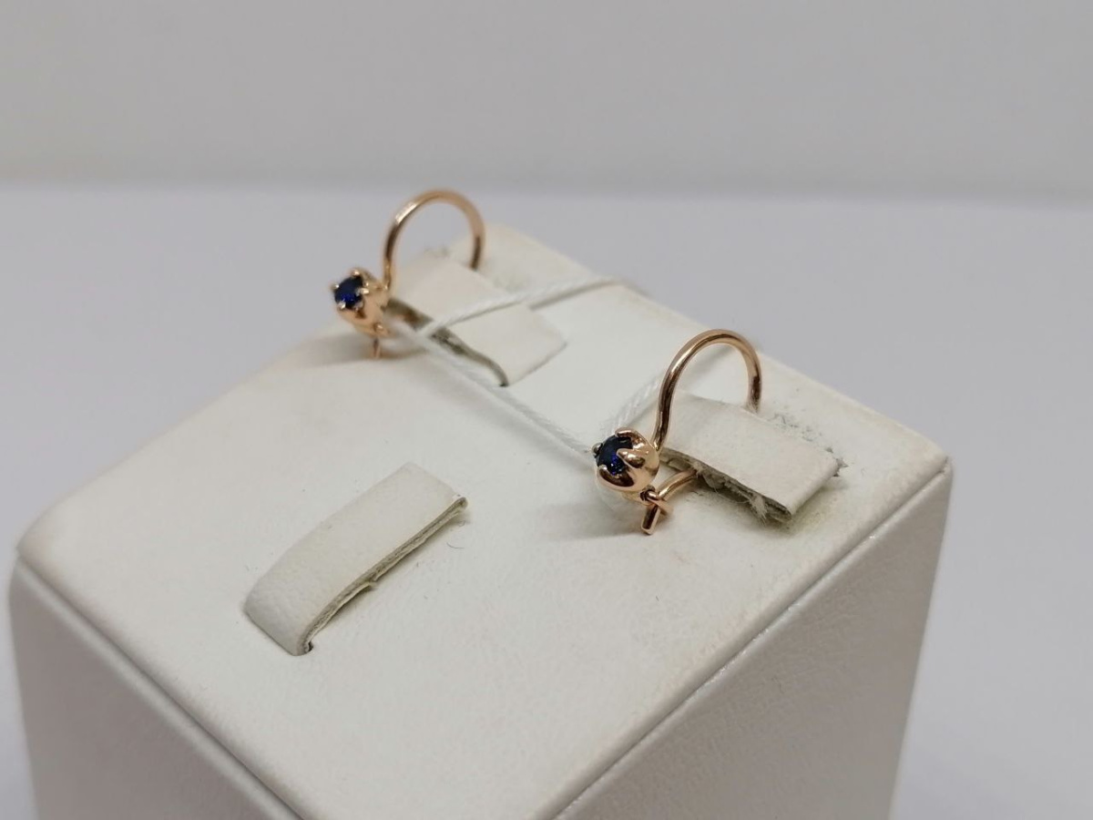 СКМ585 СЕРЬГИ С КАМНЕМ (Au 585)