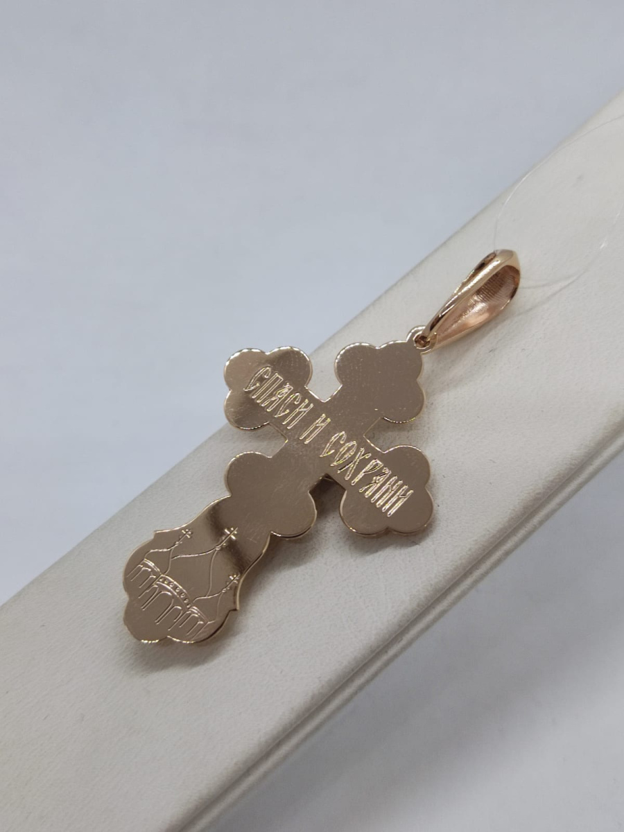 810-00030-10-00-00-04 ПОДВЕСКА КРЕСТ без камня (Au 585)