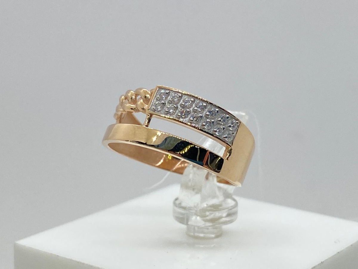 КОЛЬЦО С КАМНЯМИ (Au 585)