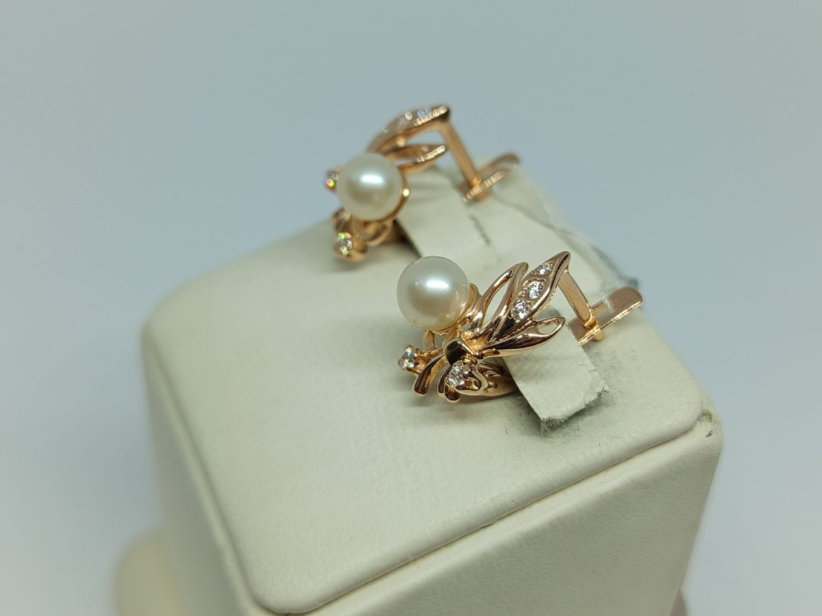 СКМИ585 СЕРЬГИ С КАМНЯМИ (Au 585)