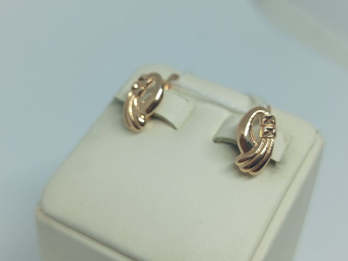 СБКМ585 СЕРЬГИ БЕЗ КАМНЯ (Au 585)