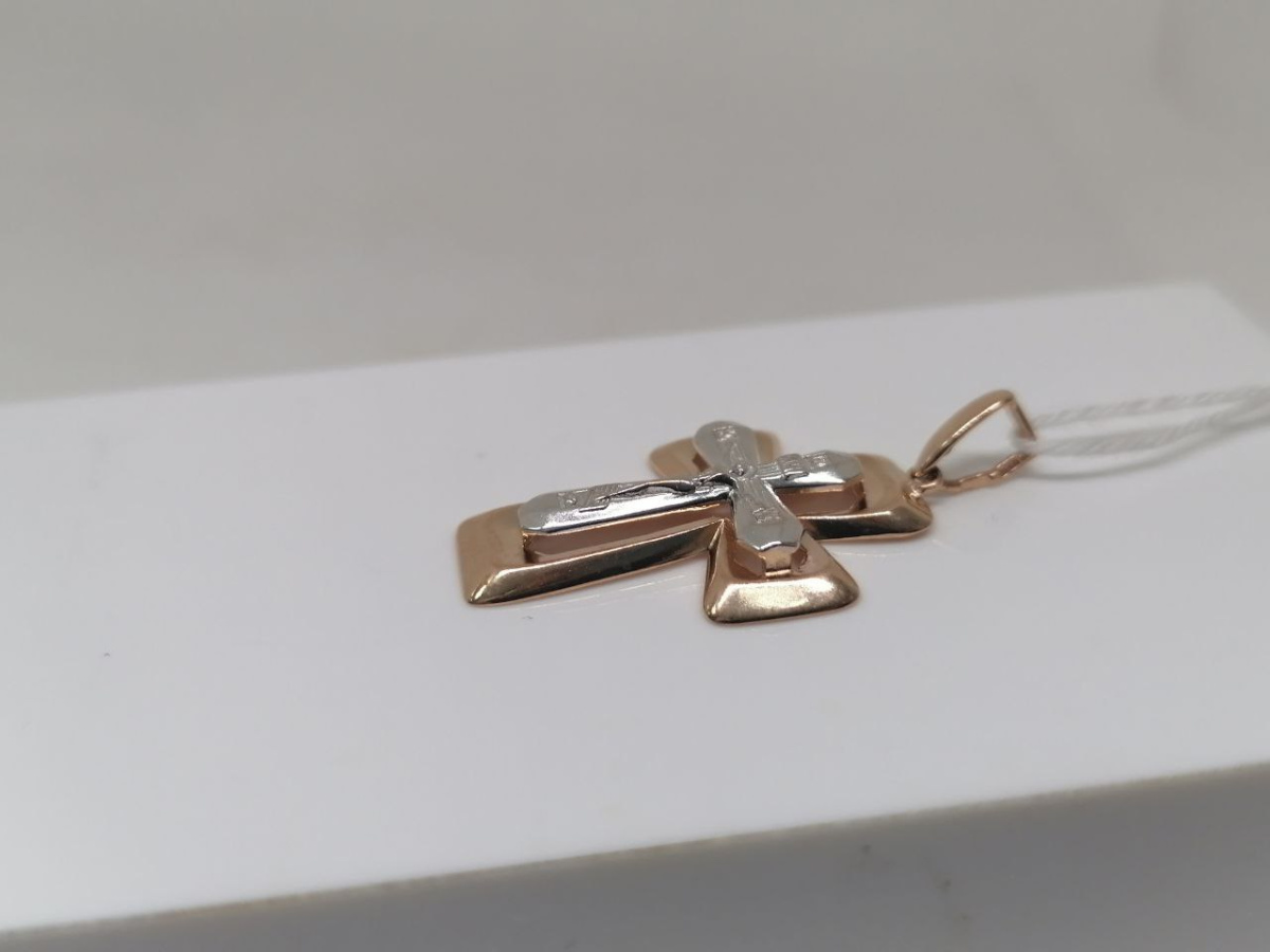 ПОДВЕСКА КРЕСТ БЕЗ КАМНЯ (Au 585)