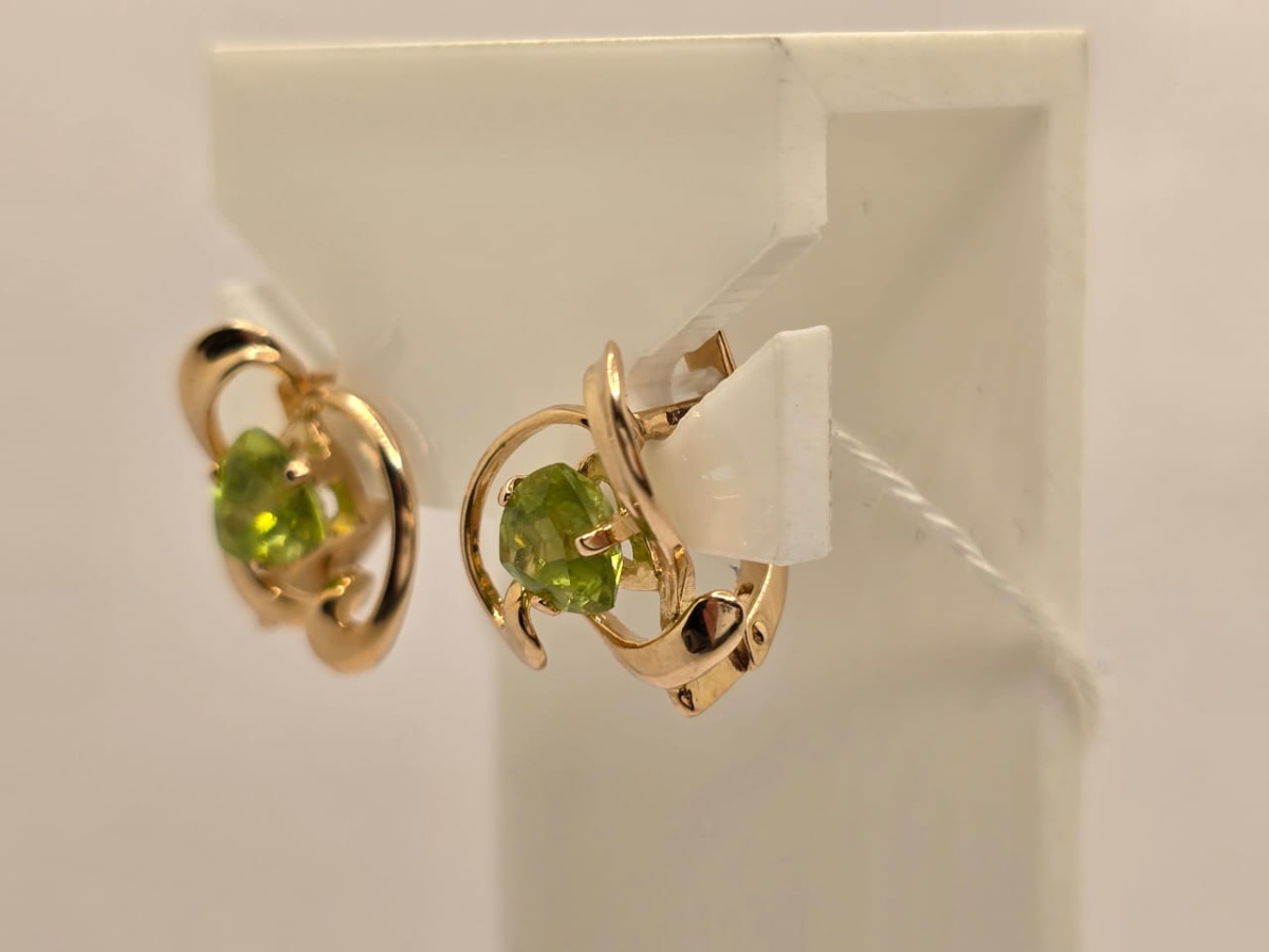 СКМ585 СЕРЬГИ С КАМНЕМ (Au 585)