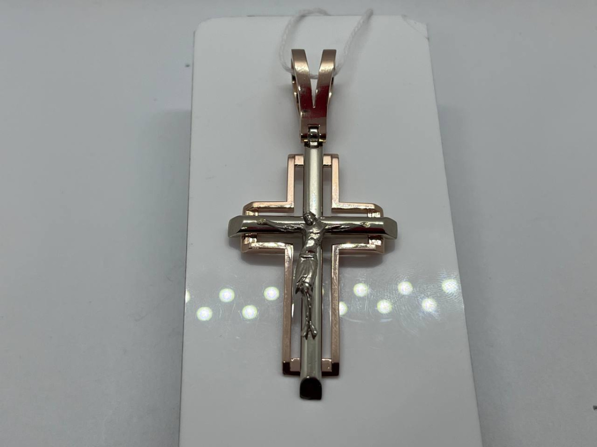 ПОДКБК585 ПОДВЕСКА КРЕСТ БЕЗ КАМНЯ (Au 585)