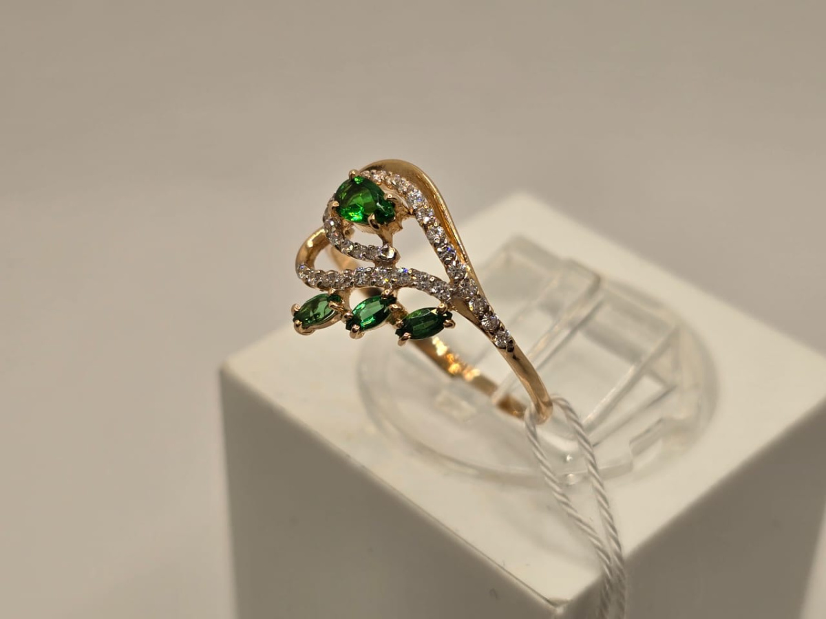 КОЛКМИ585 КОЛЬЦО С КАМНЯМИ (Au 585)