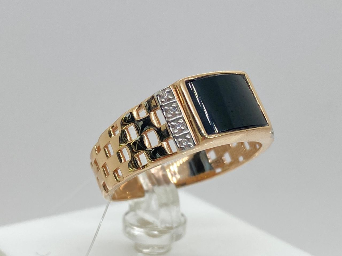 КОЛЬЦО ПЕЧАТКА с камнями (Au 585)