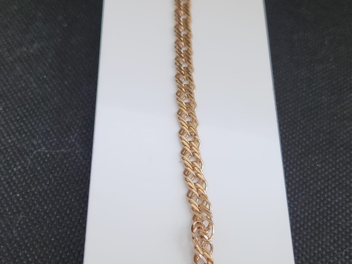 БРАСЛЕТ ПОЛНОВЕСНЫЙ Ромб тройной Au 585