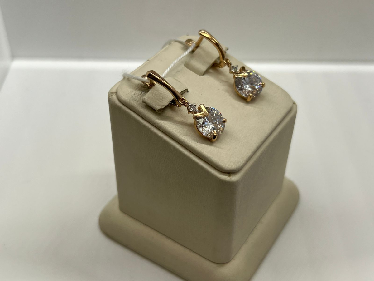 СКМИ585 СЕРЬГИ С КАМНЯМИ (Au 585)