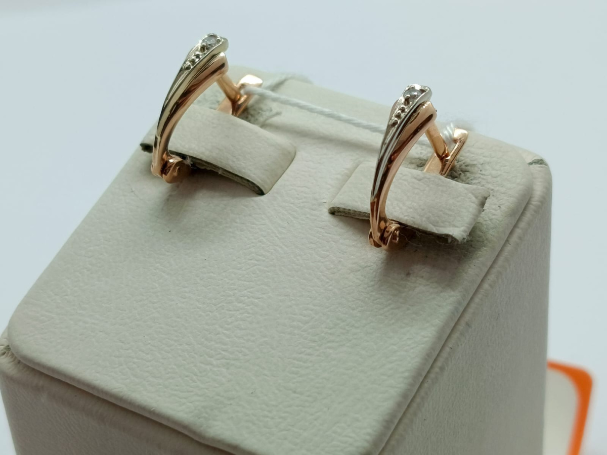 СКМ585 СЕРЬГИ С КАМНЕМ (Au 585)