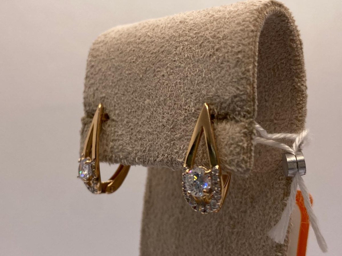 СКМИ585 СЕРЬГИ С КАМНЯМИ (Au 585)